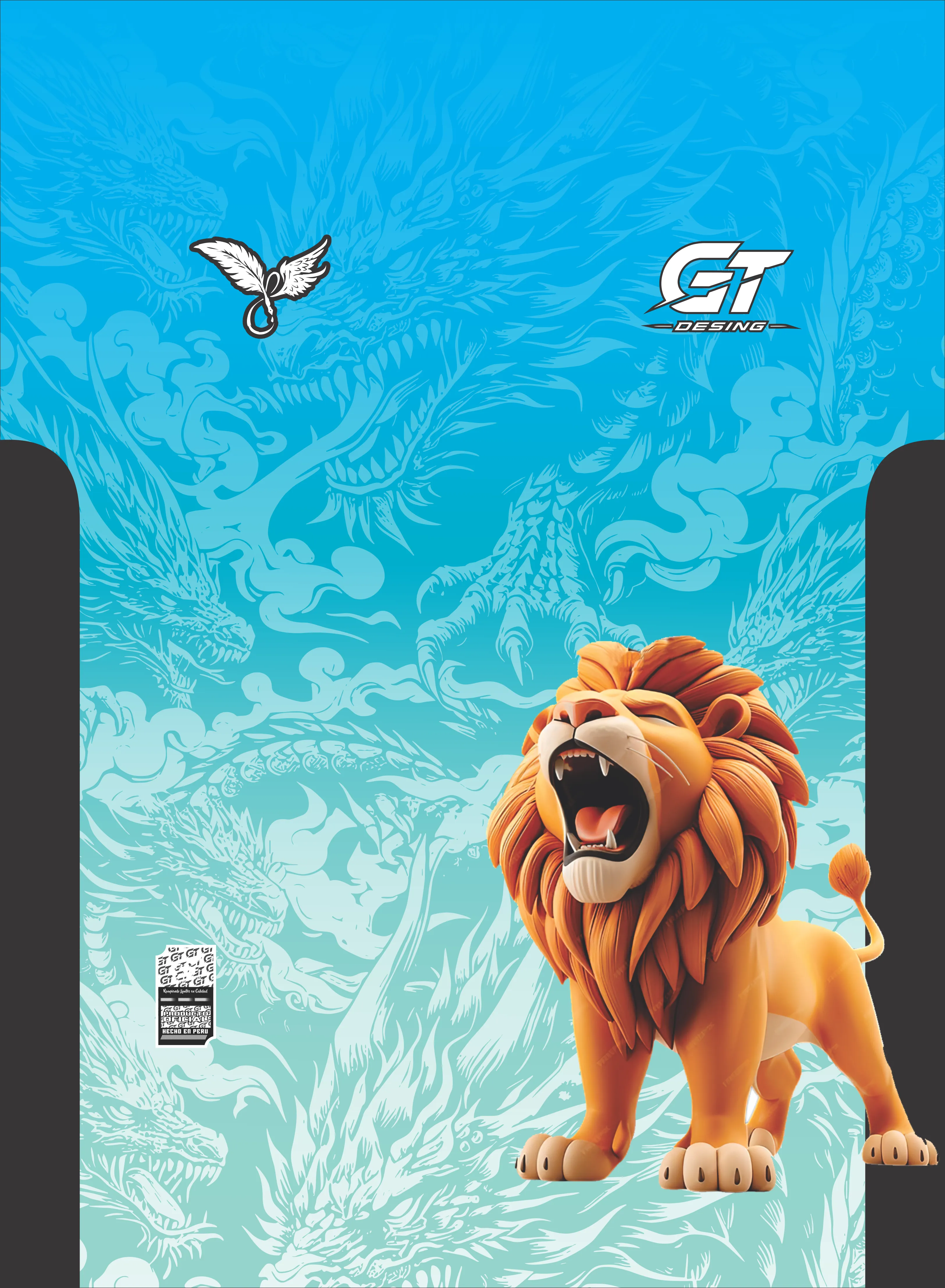 diseño leon azul